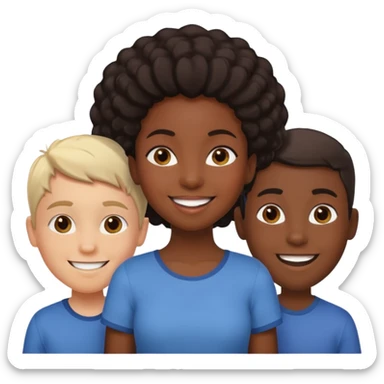 A black girl in the middle of 2 white boys sticker