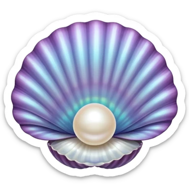 Pearl inside a clam sticker