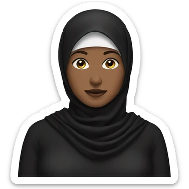 Woman wearing black hijab sticker