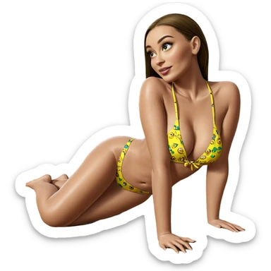 girl in yellow bikini beach sticker