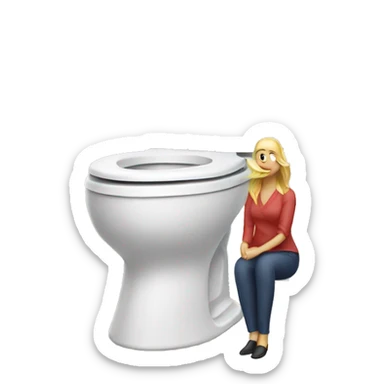 Skibidi toilet with women sticker