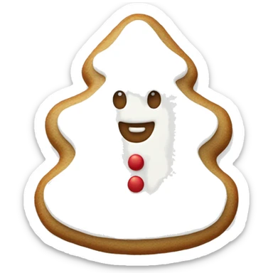 white frosted gingerbread cookie shaped like a christmas ornament sticker
