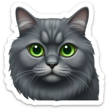 dark gray persian cat with green eyes sticker