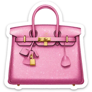 pink glitter Hermes birkin bag sticker