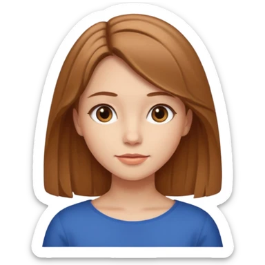 Orta boy saçlı kumral kız sticker