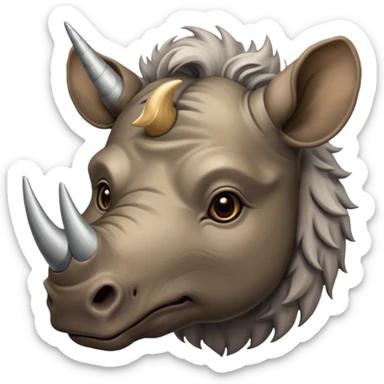 Elasmotherium. Siberian unicorn rhino face sticker