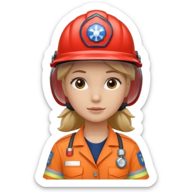 girl emergency worker sticker