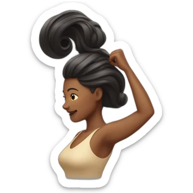 Woman doing hairflip sticker