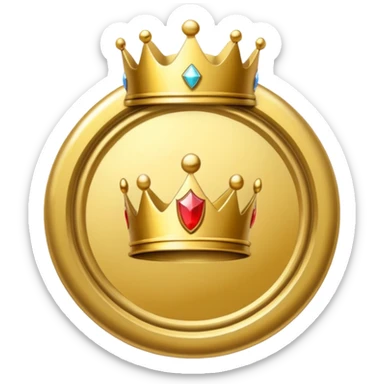 A gold badge with a crown for a paid subscription, indicating level 4. sticker
