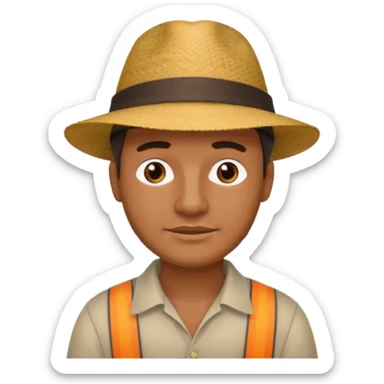 homme créole réunionnais  avec chapeau embouteillage  sticker