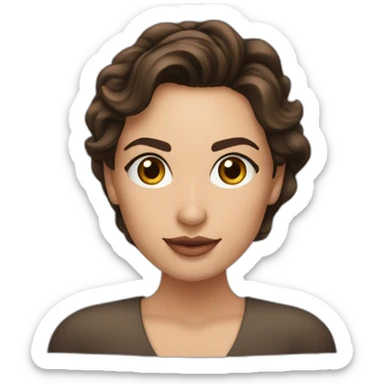 Mujer 39 años, pelo castaño, ojos marrones parecida a gal gadot sticker