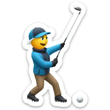 Golfing in snow sticker