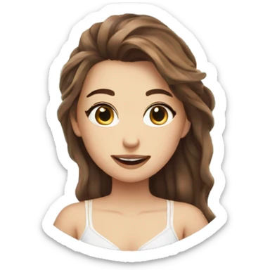 girl, beach pics, cute , brown hair, white skinned, 🌶 sticker