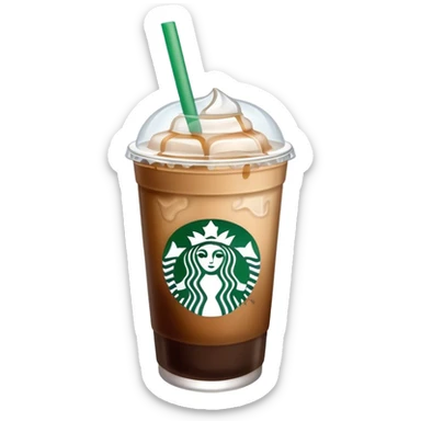 Starbuck ice coffee with ice cubes sticker