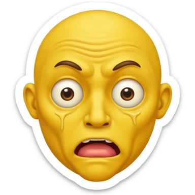 Bog eyed yellow man drooling like a moron sticker