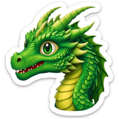 a mysterious ancient dragon with wise eyes, emoji style sticker