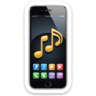 phone on a music play page sticker