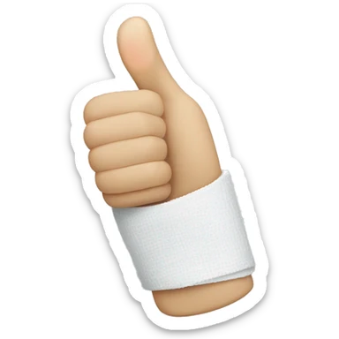 thumbs up with a bandage on the thumb sticker