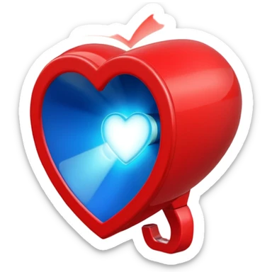 megaphone with a glowing heart coming out sticker