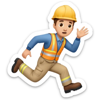 engineer tripping over sticker