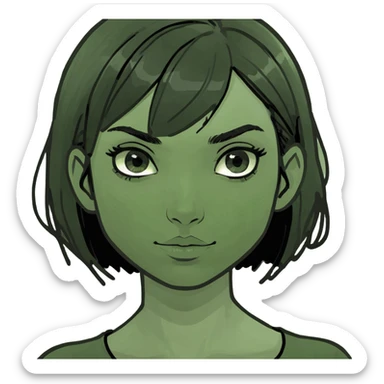 Brown skinned girl with black hair sticker