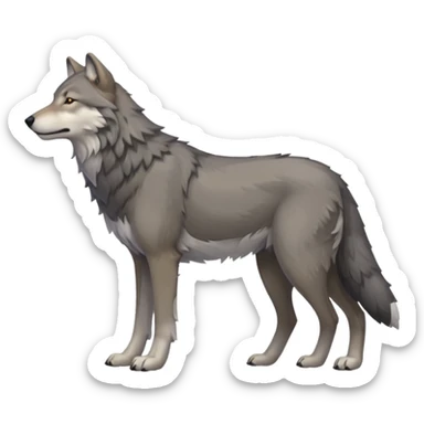 Gray wolf side profile full body facing right  sticker
