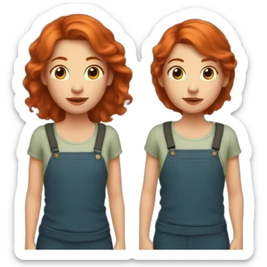 Red-haired girl with a child's face sticker