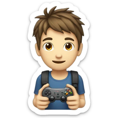 gamer boy with console sticker