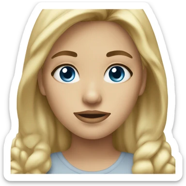 dirty blonde girl blue eyes  sticker
