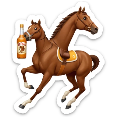 Bottle Tito’s running racehorse sticker