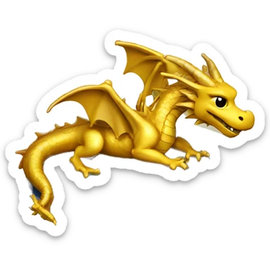 A gold dragon with a Santa hat asleep on a stack of books sticker
