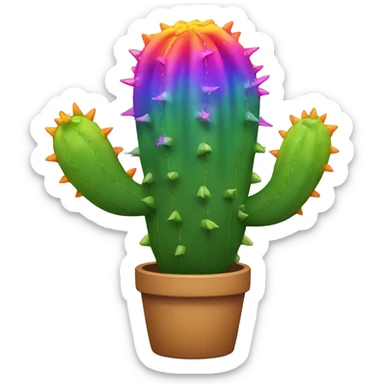Rainbow dancing cactus  sticker