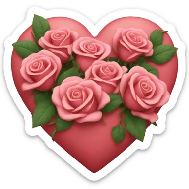 Heart with roses sticker