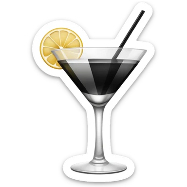 black white cocktail sticker