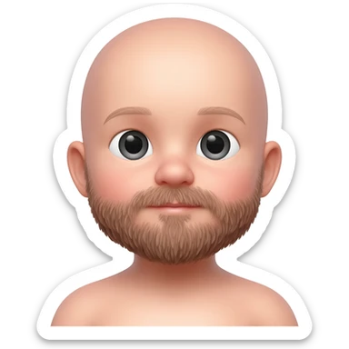 Bald bearded baby sticker