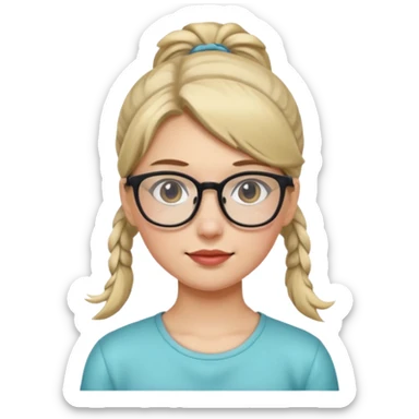 Ponytail Girl with Glasses sticker