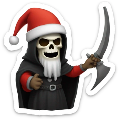 Reaper with Santa hat sticker