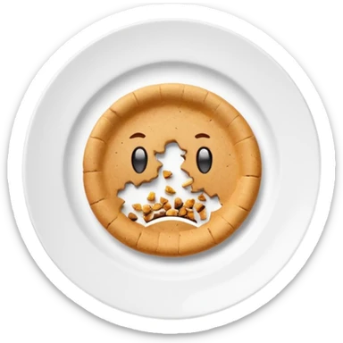 empty plate with crumbs leftover after eating sticker