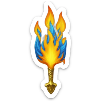 flame in the shape of ukrainian trident sticker