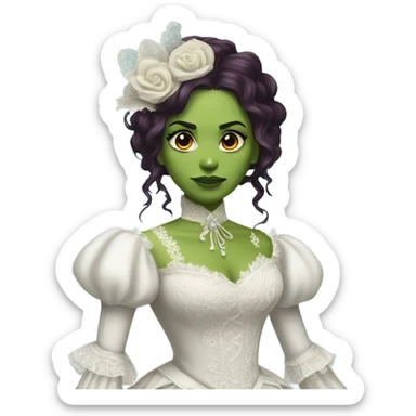 gamora in Victorian dress elegant white  sticker