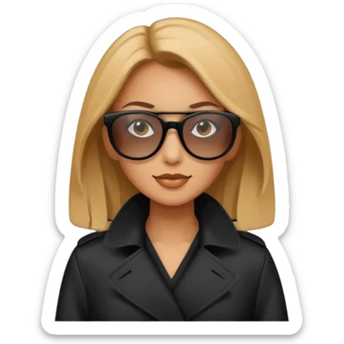 woman in black trenchcoat and sunglasses sticker
