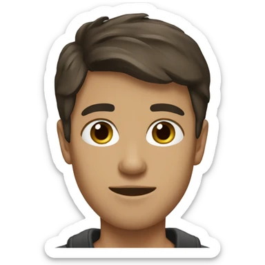 Brunette college boy short hair sticker