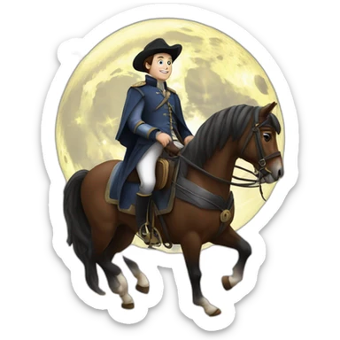 Thomas Pesquet sur cheval sur lune sticker