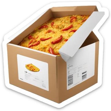 paella on white delivery box sticker
