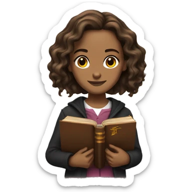 Hermione Granger with a book sticker
