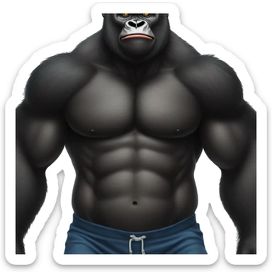 Gorilla on chest day sticker
