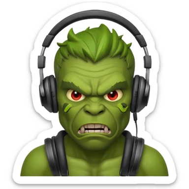 ork  man with headphones sticker