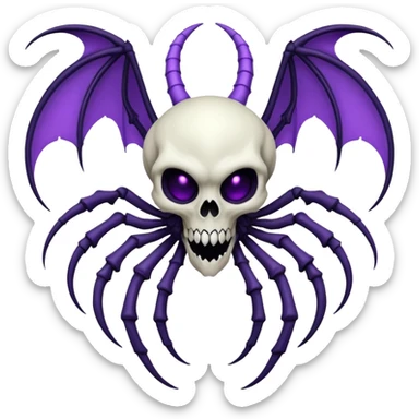 Spooky scary evil skeletal Venom-Lunala-ET-hybrid-fantasy-creature sticker