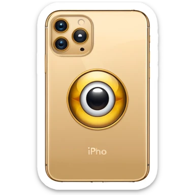 Gold iPhone 16 Pro Max, replace apple logo with fullgold eye logo backview sticker