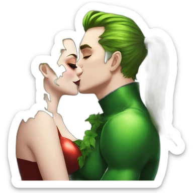 Poison ivy kiss Harley quinn sticker